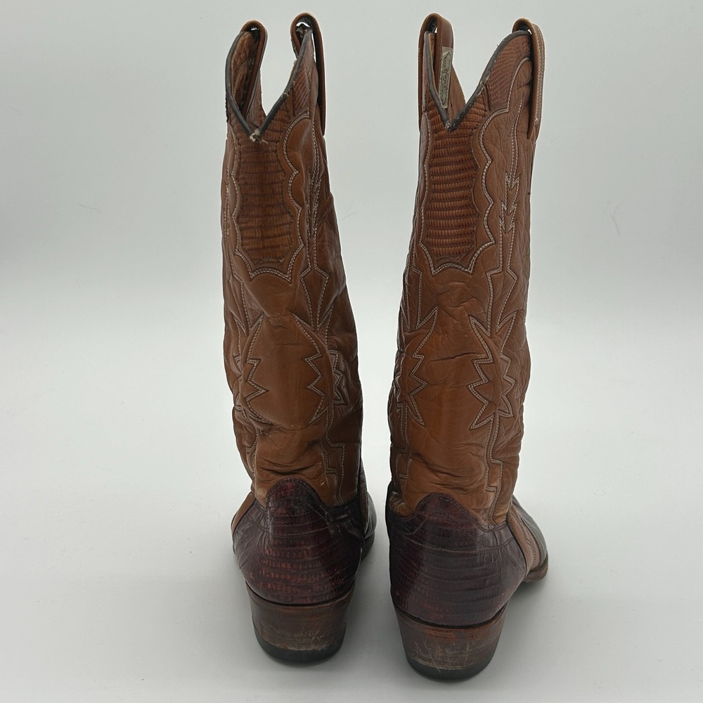 Vintage Nocona Teju Lizard Skin Western Cowboy Boots Men's 8.5  D Made in Spain - Picture 4 of 12
